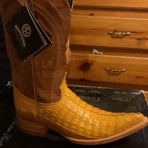 Montana Leather Caiman Boots / Piel Caiman Cola